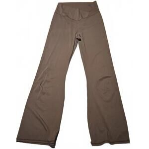 Sunzel Flare Leggings Crossover Tummy Control High-Waisted Wide Leg Sz XL Brown